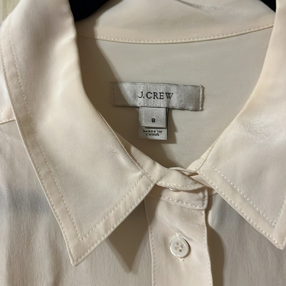 JCrew silk Blythe shirt ivory size 8 - Picture 3 of 3